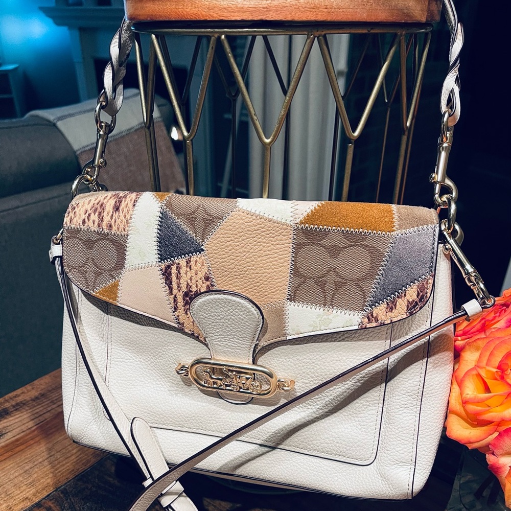 Coach Jade Messenger Bag With Patchwork & Crossbo… - image 6